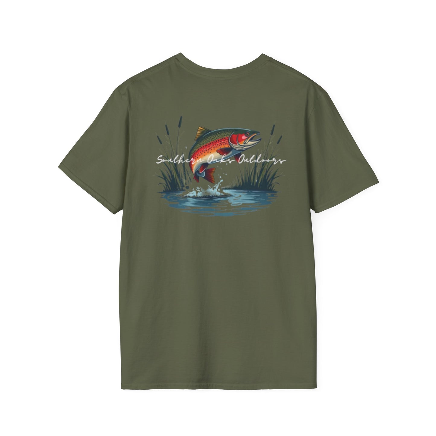 Softstyle T-Shirt - Trout Logo on back
