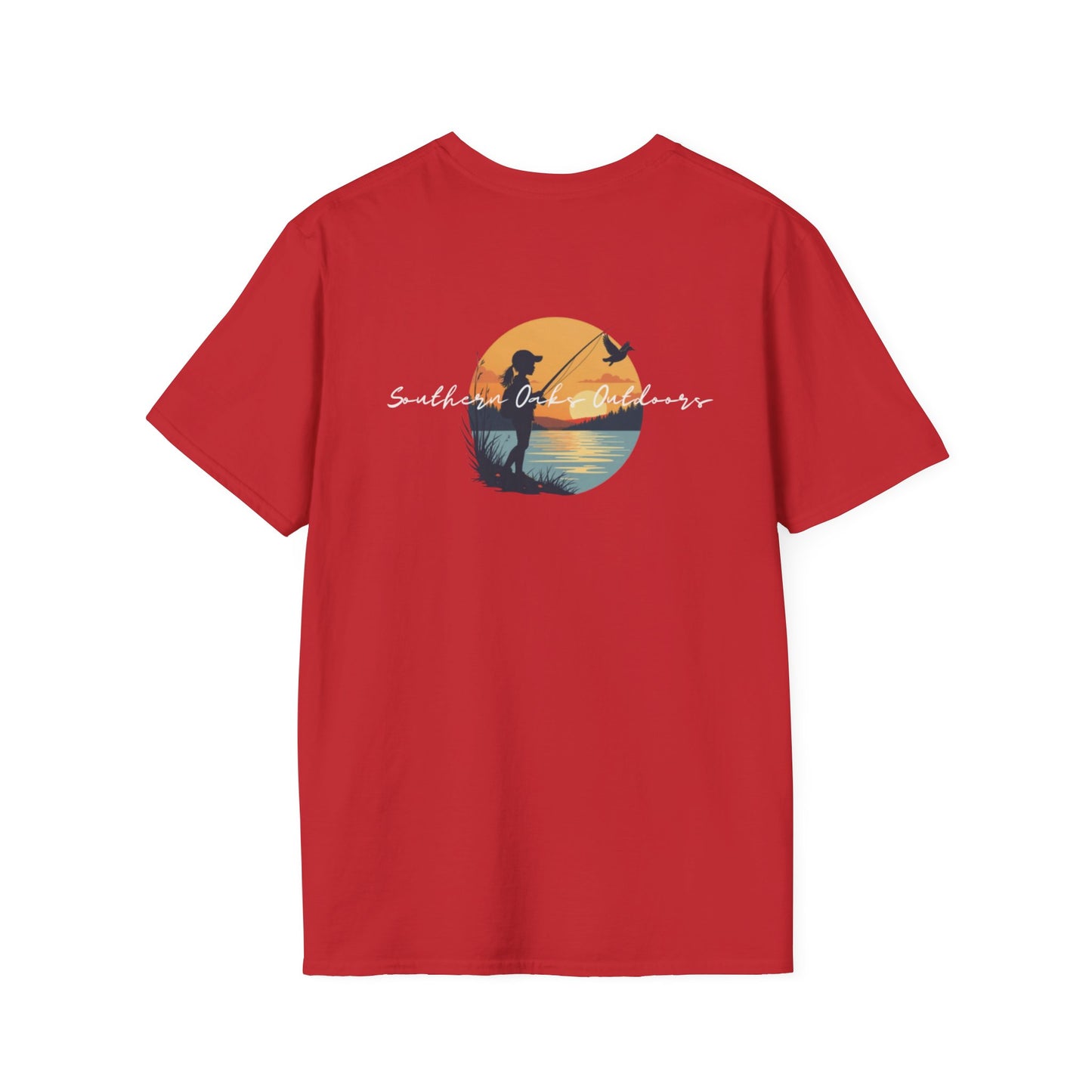 SoftStyle T-Shirt - Duck Head Logo w/ Girl Fishing on back