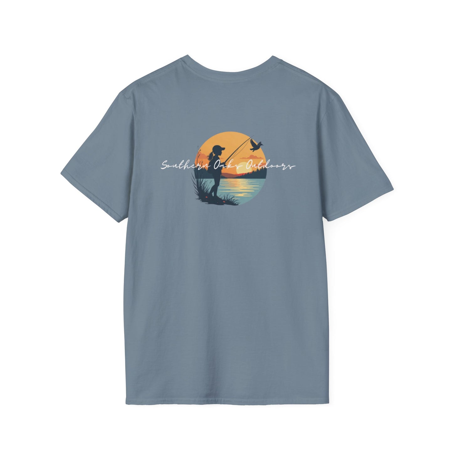 SoftStyle T-Shirt - Duck Head Logo w/ Girl Fishing on back