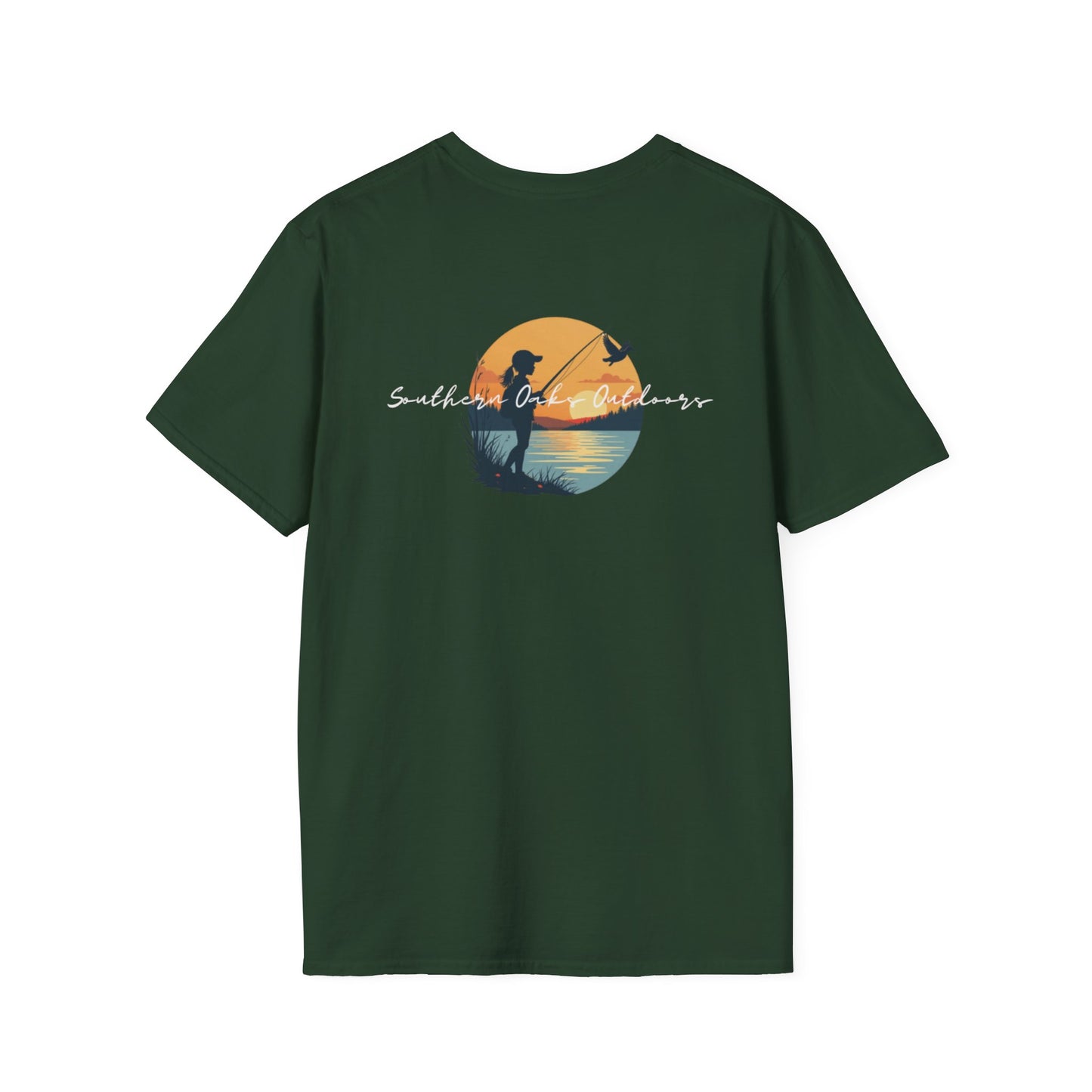 SoftStyle T-Shirt - Duck Head Logo w/ Girl Fishing on back