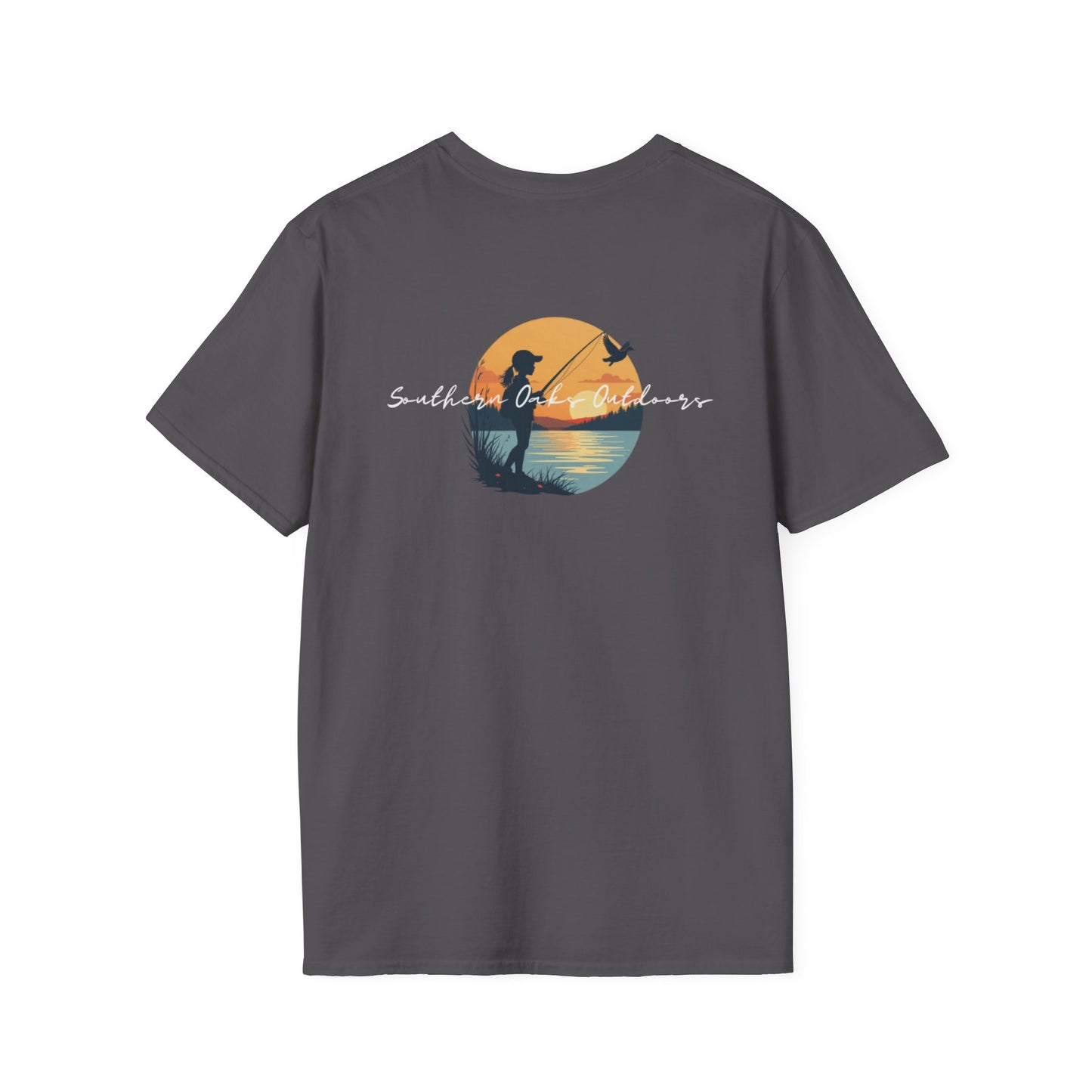 SoftStyle T-Shirt - Duck Head Logo w/ Girl Fishing on back