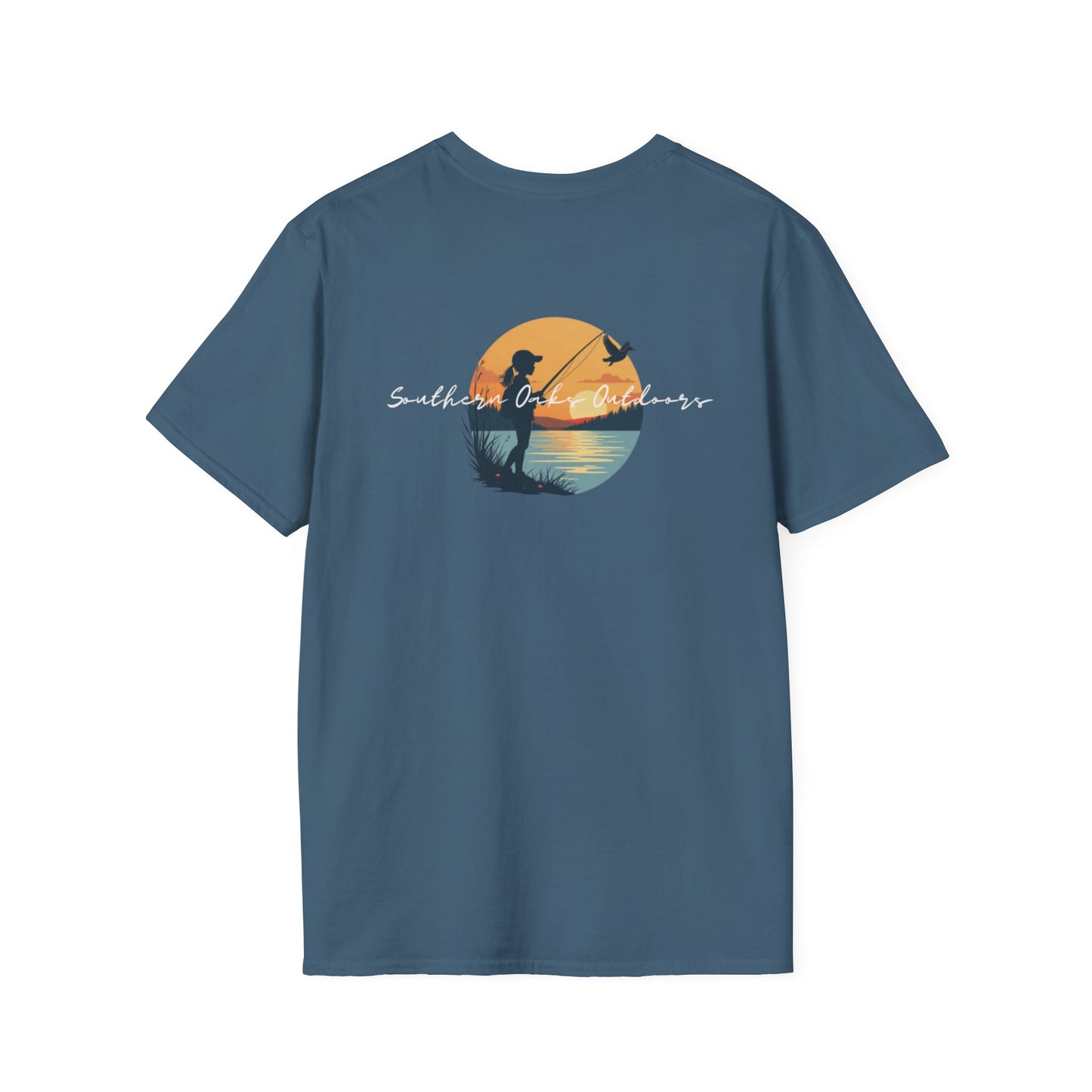 SoftStyle T-Shirt - Duck Head Logo w/ Girl Fishing on back