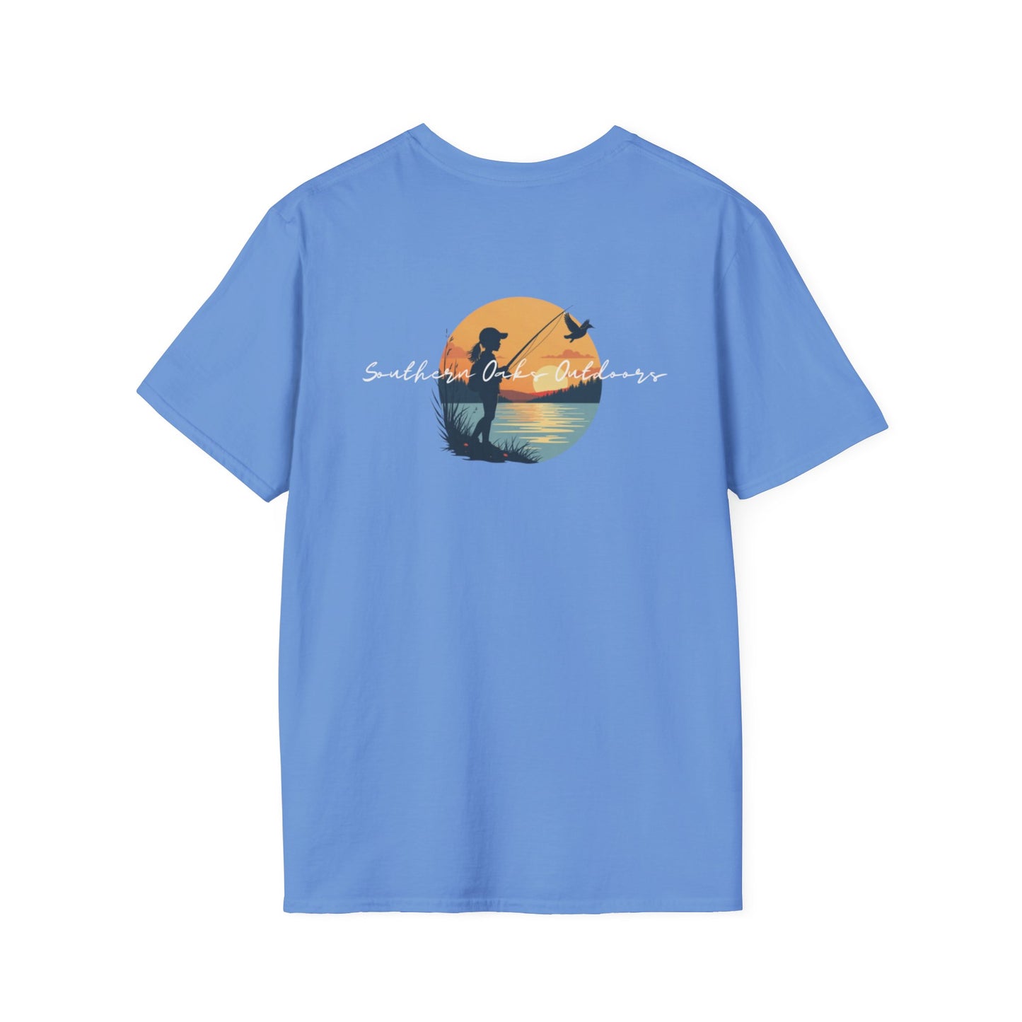 SoftStyle T-Shirt - Duck Head Logo w/ Girl Fishing on back