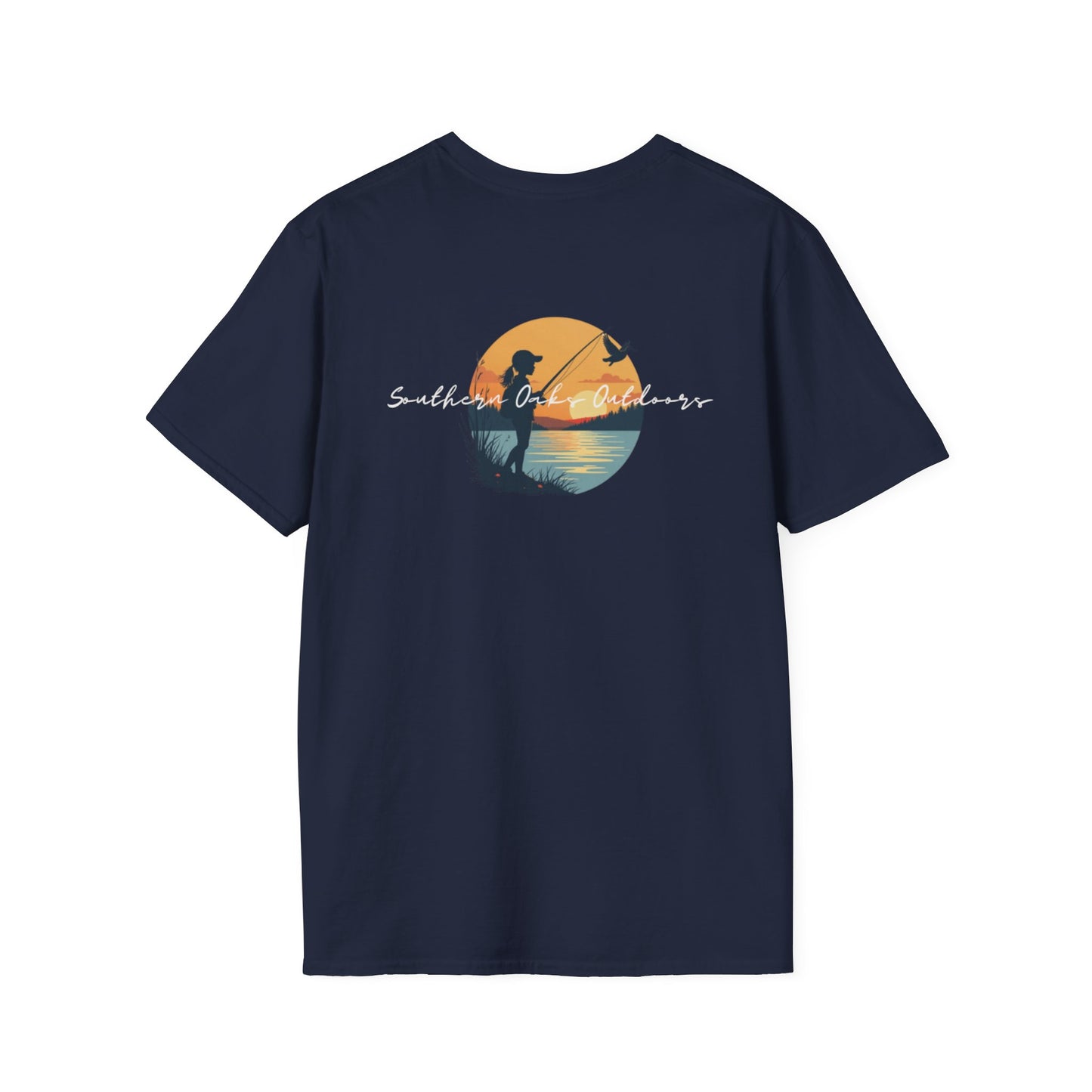 SoftStyle T-Shirt - Duck Head Logo w/ Girl Fishing on back
